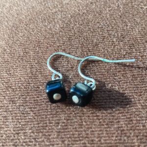 Minimalist lucite modern vintage pierced earrings.